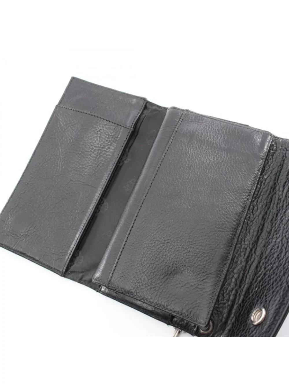 Chrome Hearts Trifold Wallet Wave Cross Button Leather